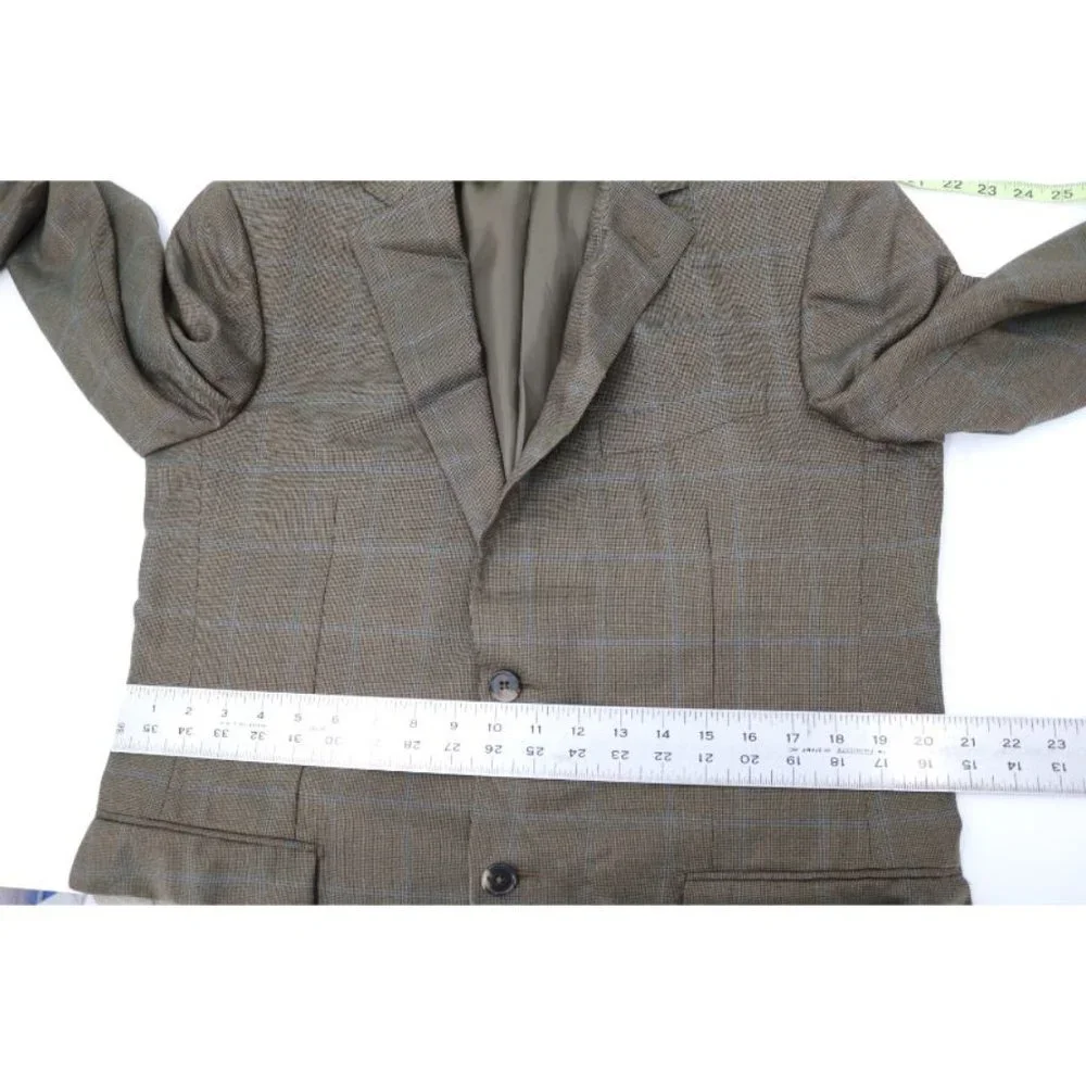 Ermenegildo zegna sport coat men's 40R Trofeo Silk wool Fit rom windowpane plaid
